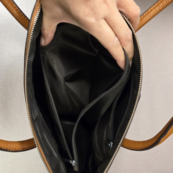 Vintage soft leather work tote large bag - Picture 4 of 9